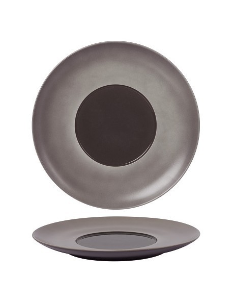 Talerz płaski z szerokim rantem 300 mm - Ambition Satin Purple