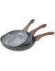 3 PATELNIE GRANITOWE GRANIT WOOD KINGHOFF KH-1030