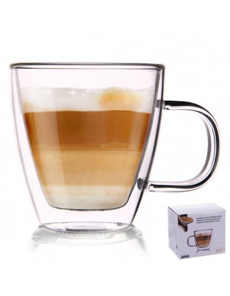 SZKLANKA TERMICZNA 180ml Z PODWÓJNĄ SCIANKĄ DO KAWY