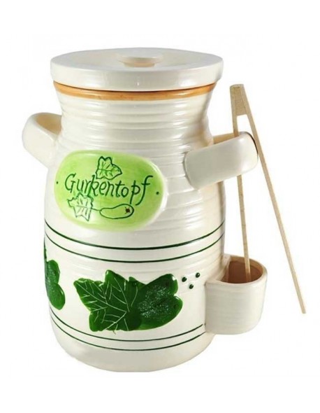SŁÓJ CERAMICZNY DO OGÓRKÓW 4L+ SZCZYPCE