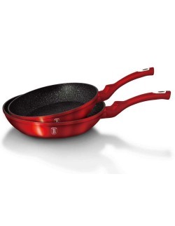 ZESTAW 2 PATELNI GRANITOWYCH BERLINGER HAUS RED METALLIC BH-1612