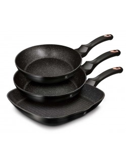 ZESTAW 3 PATELNI GRANITOWYCH BERLINGERHAUS BLACK ROSE BH-6156
