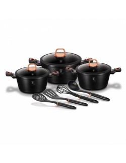 ZESTAW GARNKÓW GRANITOWYCH BERLINGER HAUS BH-6154 BLACK ROSE