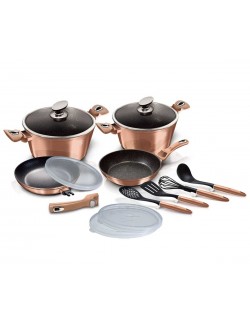 ZESTAW GARNKÓW GRANITOWYCH BERLINGER HAUS BH-7058 ROSE GOLD 13 ELEM.