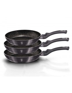 ZESTAW 3 PATELNI GRANITOWYCH BERLINGER HAUS BH-6903 CARBON PRO