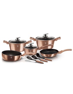 ZESTAW GARNKÓW GRANITOWYCH BERLINGER HAUS BH-6160 ROSE GOLD 13 ELEM.