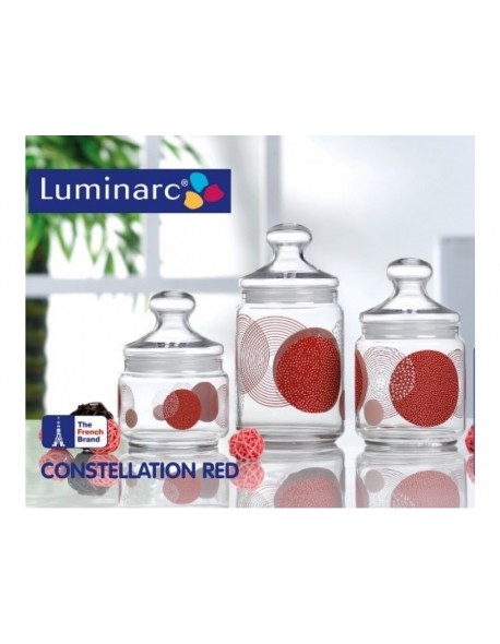 Komplet pojemników / słoików Club Constellation Red 3-elementowy LUMINARC