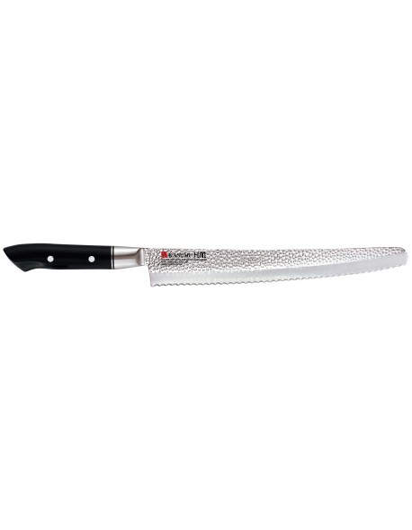Nóż japoński do chleba kuty dł. 25 cm stal młotkowana VG-10 HM - KASUMI