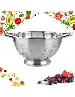 STALOWY DURSZLAK KUCHENNY 28cm Z UCHWYTAMI KINGHOFF KH-2070