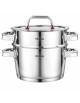 GARNEK STALOWY NA PARĘ 24cm 3 ELEMENTOWY VCASA VC-90107 SIERRA