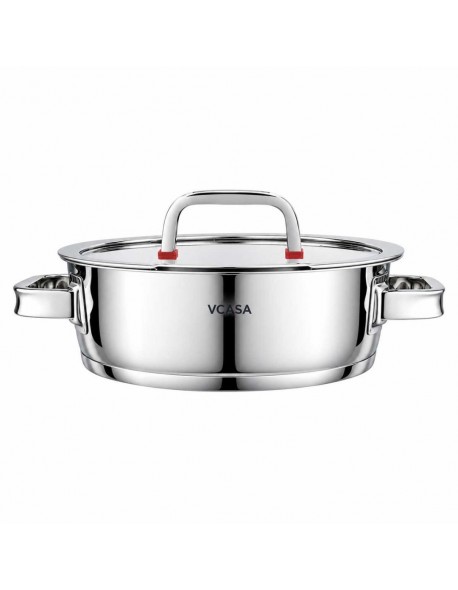 GARNEK STALOWY NISKI Z POKRYWĄ 24cm 2.7L VCASA VC-90106 SIERRA
