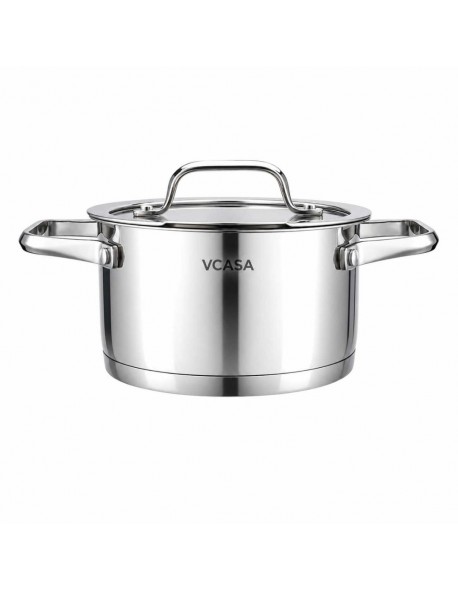 GARNEK STALOWY Z POKRYWĄ 16cm 1,8L VCASA VC-901112 AMARA