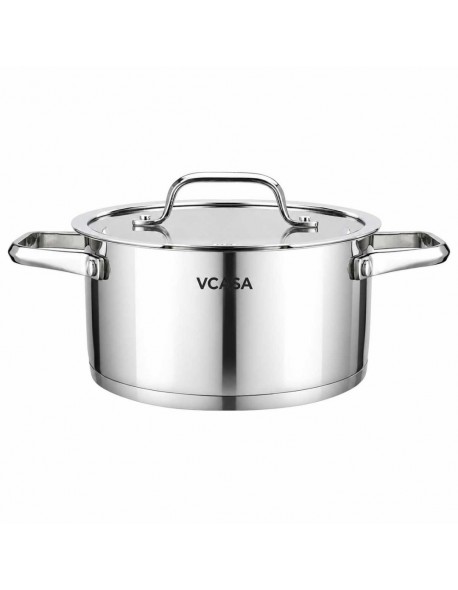 GARNEK STALOWY Z POKRYWĄ 18cm 2.6L VCASA VC-901113 AMARA