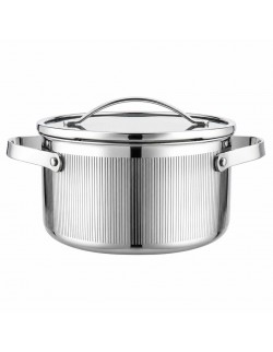 GARNEK STALOWY Z POKRYWĄ 20cm 3L VCASA VC-90124 VELORA