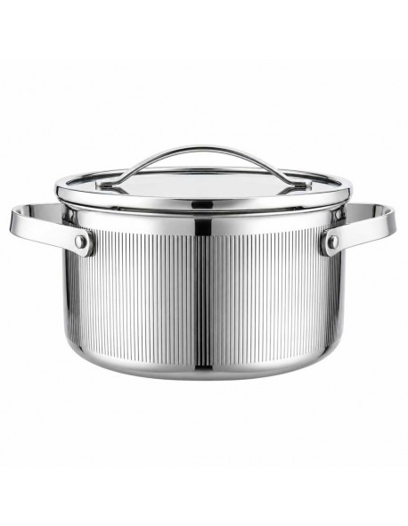 GARNEK STALOWY Z POKRYWĄ 20cm 3L VCASA VC-90124 VELORA