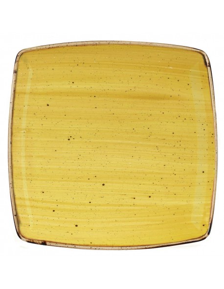 Talerz kwadratowy 268 mm żółty - CHURCHILL Stonecast Mustard Seed