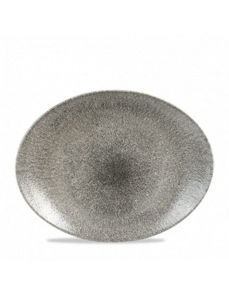Talerz owalny 317 x 255 mm - CHURCHILL Raku Quartz Black
