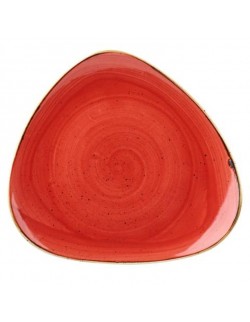 Talerz trójkątny 192 mm czerwony - CHURCHILL Stonecast Berry Red