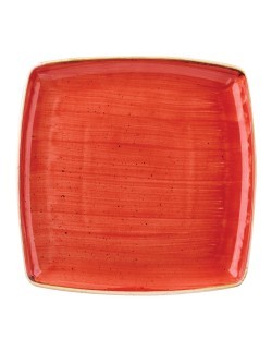Talerz kwadratowy 268 mm czerwony - CHURCHILL Stonecast Berry Red