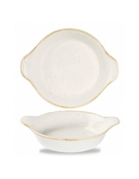 Okrągłe naczynie z uszami 180 mm biały - CHURCHILL Stonecast Barley White