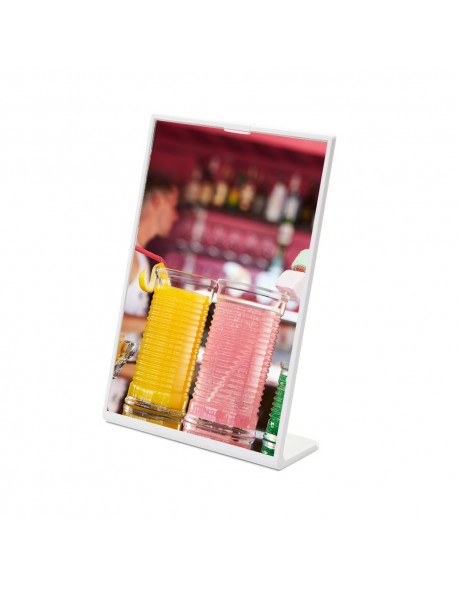 Kolorowy stojak na menu SCRITTO 105 x 148 mm - biały