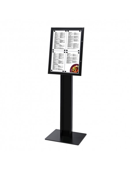 Wolnostojący stojak na menu w kolorze czarnym 4 x A4 / LED