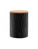 Pojemnik ceramiczny AMBITION Tuvo czarny z wytłoczeniami z bambusową pokrywką 1110 ml 